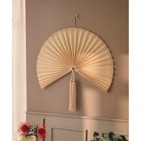 Eventail mural en bambou et bois d'acacia my store