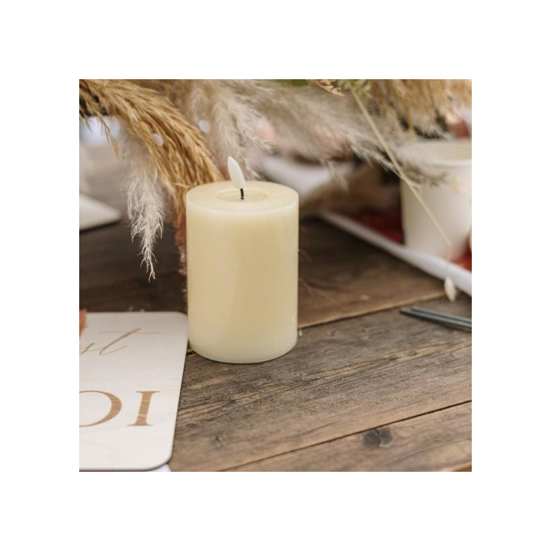 Bougie LED décoratif effet flamme en cire naturelle